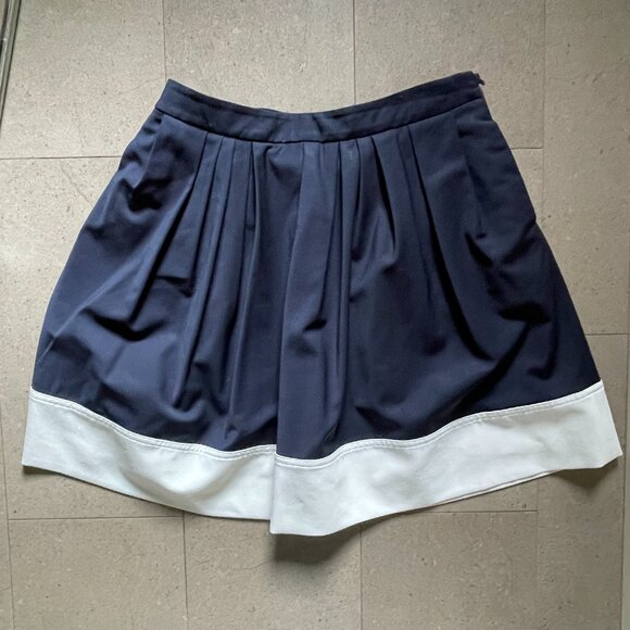 Fabulous Navy Blue &White Short Skirt w/ pockets by Pink Tartan-Sz.8 - Picture 1 of 10